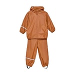 Celavi Unisex Kid's Basic Rainwear Set-Recycle PU Rain Jacket, Amber Brown, 120