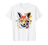 Colorful Fox Head Pop Art Painting T-Shirt