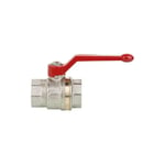 Robinet laiton aster acs f/f 1' avec levier alu, rouge