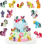 Licorne Gâteau Décoration,12 Pièces Ensemble De Mini Figurine Licorne,Figurines De Gâteau Poney,Licorne Cake Topper,Licorne Happy Birthday Cake Topper Kit Pour Enfants Filles Fête D'anniversaire