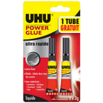 UHU Colle instantan'e POWER GLUE ultra rapide liquide, 3 g