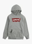 Levi's Boys' Bat Logo Hoodie, Light Grey