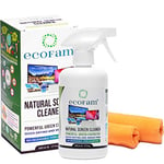 EcoFam Spray nettoyant naturel pour écran avec deux chiffons de nettoyage en microfibre de qualité supérieure Idéal pour écran LCD, TV, iPad, iPhone, smartphone et ordinateurs portables 500ml