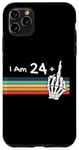 Coque pour iPhone 11 Pro Max Skull Vintage Sunset, I'm not 25, I am 24 plus Middle Finger