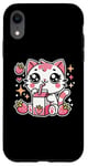 iPhone XR Funny Cat Kawaii Strawberry Milk Cartoon Anime For Women Case