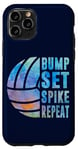 Coque pour iPhone 11 Pro Bump Set Spike Repeat Aquarelle Volleyball Femmes Adolescentes Filles