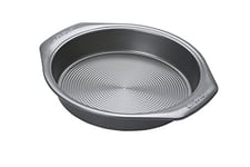 Circulon Momentum Round 9 Inch Cake Tins for Baking - Non Stick Round Cake Tin 23cm with Extra Large Handles, Grey Carbon Steel, Dishwasher Safe Bakeware