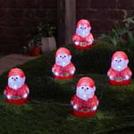 5pc Inlit Ice Santa Christmas Battery Powered Indoor & Outdoor Lights Xmas Decor