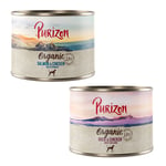 Purizon luomu 6 x 200 g - lajitelma: 3 x luomuankka & luomukana, 3 x luomulohi & luomukana