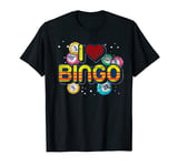 Lucky Bingo Player Gift Bingo Winner Lottery I Love Bingo T-Shirt