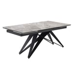 Table extensible 180-260 cm céramique marbré laqué pied géométrique - DAKOTA 03