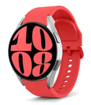 MoKo Bracelet Compatible avec Samsung Galaxy Watch 7 FE 6 5 4 40mm 44mm/Watch 6 Classic 43mm 47mm/Watch 5 Pro 45mm/Watch 4 Classic 42mm 46mm, Bracelet Sport en Silicone Souple, Rouge