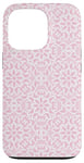 Coque pour iPhone 13 Pro Porcelaine rose pâle avec une breloque méditerranéenne pour fille et femme