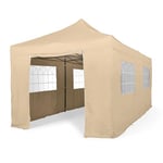 AllSeasonsGazebos Tonnelle Pliante 3x6m avec 4 Parois Latérales| Matériaux Robustes, Entièrement Étanches et de Haute Qualité (Beige)