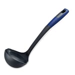 Tasty Everyday Soup Ladle for Left & Right Handed Users, Soft-touch Handle Soup Spoon for Cooking & Serving Soup, Spoon Ladle with Measurements, Kitchen Utensil, Colours: Dark Blue & Grey