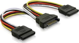 DELTACO Y-kabel (splitter) för 15-pin SATA ström