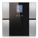 SOGA Digital Electronic LCD Bathroom Body Fat Scale Weighing Scales Weight Monitor Black - bathroom scales - BodyFatScale1302Black