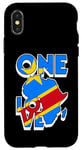 Coque pour iPhone X/XS One Love With Congo RDC Drapeau en Afrique Carte Congo Pride