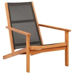 Prolenta Premium - Chaise De Jardin Noir Bois D'eucalyptus Solide Et Textilène