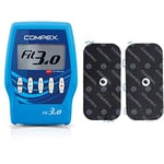 Compex Electrostimulateur Fit 3.0 + Sachet de 2 électrodes Noires 5x10 cm, 1 Snap