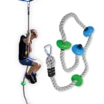 Schildkröt Rope – Corde d'escalade de qualité supérieure pour Enfants à partir de 5 Ans, avec 4 marchepieds, Facile à Fixer sur Jungle Line ou sur des balançoires, 970712, Multicolore, Taille Unique