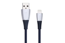 Justmobile Zincable, 1,5 M, Lightning, Usb A, Silver, Termoplastisk Elastomer (Tpe), Tablet: Ipad 4, Ipad Mini, Ipad Mini With Retina Display, Ipad Mini 3, Ipad Mini 4, Ipad Air, Ipad...