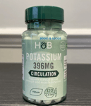 H&B Potassium 396mg 120 Tablets Normal blood Pressure & Muscle Function Vegan