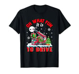 What Funny It Is To Drive Christmas Santa Crane Truck Driver T-Shirt