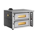 Royal Catering Elektrisk pizzaovn - 4+4 x 33 cm 2 kammer 8400 W 400 V ildleirestein