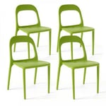 Lot de 4 chaises en plastique vert  Oviala