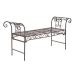 Banc De Jardin Vintage Meuble Design Solide Pour Usage Extérieur Métal 70 X 147 X 46 Cm Bronze en.casa