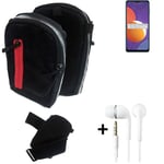 Shoulder bag / holster + earphones for Samsung Galaxy M12 Belt Pouch Case