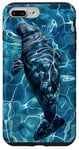 Coque pour iPhone 7 Plus/8 Plus Save The Manatee Crystal River FL Bleu abstrait rayé