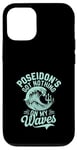 Coque pour iPhone 12/12 Pro Poseidon Dieu de la mer Océan Trident et vagues Illustration