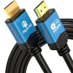 True HQ 4K Long HDMI Cable 15M HDMI Lead | Designed in the UK | Ultra High Speed 18Gbps HDMI 2.0 Cord Ethernet | 4K@60Hz Ultra HD UHD 2160p HD ARC 3D | Compatible with PS5 Xbox CCTV SKY Projector