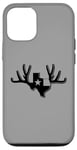 Coque pour iPhone 12/12 Pro Texas Buck Texas Flag Huge Buck Rack Black Texas Flag