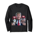 Trump 24 Hippo Moo Deng and Cat Back the Campaign Long Sleeve T-Shirt