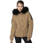 Veste Project X Paris  Parka femme Camel fourrure noir F185007