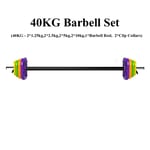 Ownlife Adjustable Barbells Aerobic barbell Colored Barbell Plates with 1.4 Meters Connector for Women's Fitness Weightlifting Squat Fitness Exercise Workout (Size : 50kg)