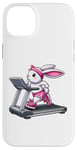 Coque pour iPhone 14 Plus Lapin de Pâques sur tapis roulant Gym Fitness Entraînement