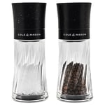 Cole & Mason H312103 Warwick Black Salt and Pepper Mill Set, Adjustable Grind, Acrylic, 150 mm, Gift Set, Includes 2 x Salt and Pepper Grinders