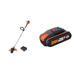 Worx WG183E 40V Cordless Line Trimmer with Two Batteries and Charger, 33cm Cutting Capacity & WA3551.1 2.0Ah Battery Pack, 18V (20V Max)