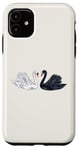 Coque pour iPhone 11 Coquette noire et blanche cygnes esthétiques