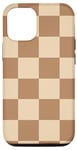 Coque pour iPhone 14 Pro Damier marron classique à carreaux