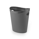 Addis 518039 Waste Paper Bathroom/Bedroom/Office Bin, Charcoal, 26 x 27 x 33 cm