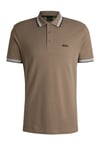 BOSS Green Mens Paddy Polo Shirt Light Pastel - Brown - Size 2XL