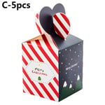 5/10pcs Xmas Bags Candy Box Paper Carrier C-5pcs