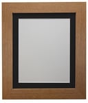 FRAMES BY POST Metro Oak Photo Picture Poster Frame with Black Mount Plastic Glass 50 x 70cm For Pic Size A2