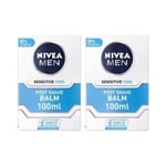 2 x NIVEA MEN Sensitive Cool Post Shave Balm with 0% Alcohol 100ml