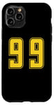 Coque pour iPhone 11 Pro Jaune Numéro 99 Équipe Junior Sports Uniforme Numéroté